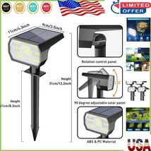 Cool White Solar Landscape Lights - 56 LED, Waterproof &amp; 3 Bright Modes,... - $111.89 CAD