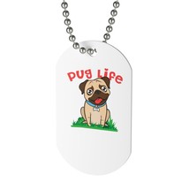 Pug Life Dog Tag Necklace - £7.24 GBP