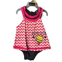 DDG Darlings Girls Infant Baby Size 3 6 Months 1 Piece Romper Sleeveless Chevron - £7.65 GBP