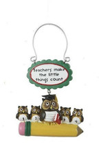 KSA RESIN HAND PAINTED &quot;TEACHERS MAKE THE LITTLE THINGS COUNT&quot; XMAS ORNA... - £10.13 GBP