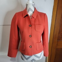 Harve Benard Cropped Wool/cashmere /nylon Lined blazer in tangerine Size 4P - £18.32 GBP