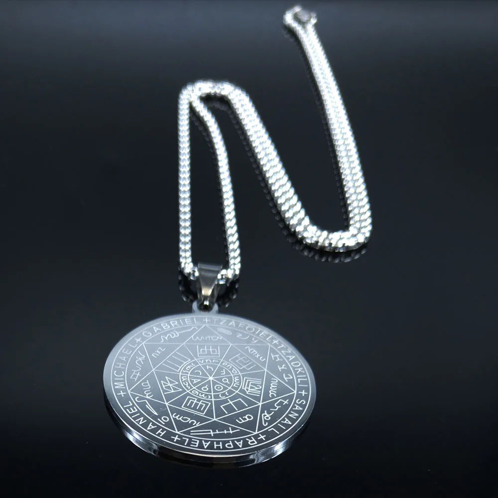 Game Fun Play Toys Seven Archangels Amulet Stainless Steel Aklaces Men Seal of S - £23.15 GBP