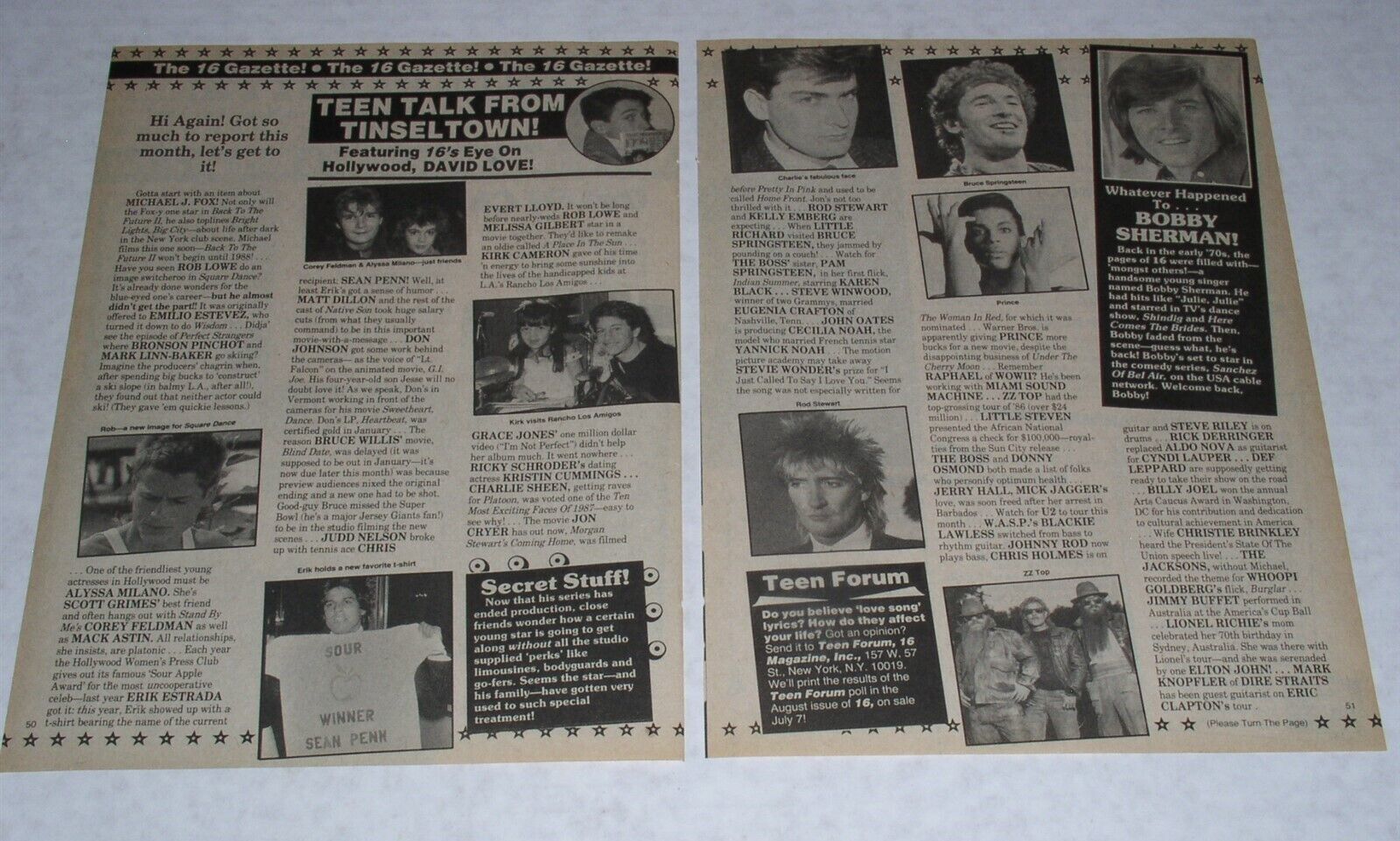 16 Gazette Magazine Photo Article Clipping Vintage May 1987 Teen Talk Ti... - $11.99