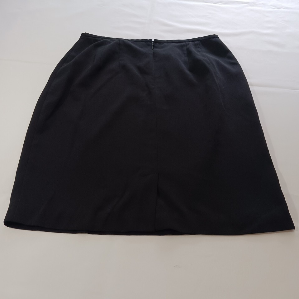 Norton McNaughton Back Zipper & Slit Women's Black A-Line Skirt Size 14 Waist 33 Item image 2