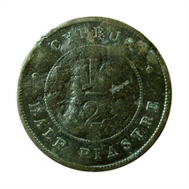 Cyprus coin 1/2 Piastre 1890, Queen Victoria KM#2 High Collectable 00450 - £35.39 GBP