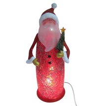 Mosaic Santa Lamp Figure Red Acrylic xmas Accent Light Valerie Parr Hill... - £21.80 GBP