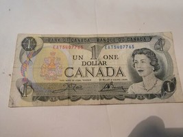Vintage 1973 Canadian One Dollar Bill Bank Of Canada Ottawa EAT5407765 - $58.79