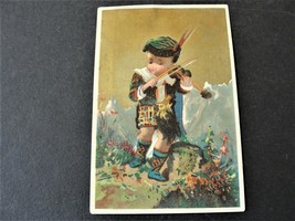 The Boy standing yelling on violin-Victorian Ephemera 1800s Trade Card. - £5.56 GBP