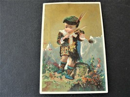 The Boy standing yelling on violin-Victorian Ephemera 1800s Trade Card. - £5.56 GBP