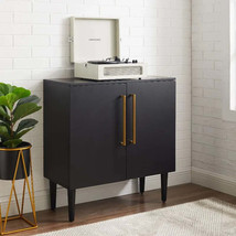 Crosley Furniture Everett Accent Cabinet in Matte Black  living room cabinets  s - £584.32 GBP