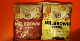 2 PACK MR.BROWN  ITALIAN LATTE  &amp; CAPPUCCINO INSTANT COFFE 30 SACHETS EACH) - £34.88 GBP