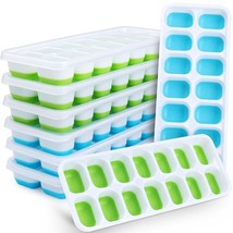 Silicone Ice Cube Tray, 8 Pack Easy-Release &amp; Flexible 14-Ice Cube Trays... - £26.70 GBP