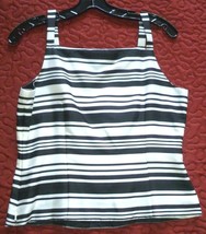 Petite Sophisticate 100% Silk Lined Top Tank Fitted Bk Striped Side Zipper Sz 4 - $9.89