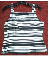 Petite Sophisticate 100% Silk Lined Top Tank Fitted Bk Striped Side Zipp... - $9.89