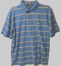 $9.99 Masters Collection Blue Black Stripes Cotton 60s 2-Ply Golf Polo Shirt M - $14.41