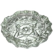 Vintage Anchor Hocking EAPC Star &amp; Fan Glass Ashtray 4.25" Pressed Glass - $9.75