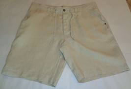 Murano Baird McNutt Size 42 S45HM730 Wheat Linen New Mens Flat Front Shorts - £46.39 GBP
