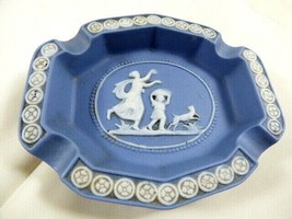 VTG dated 1937 Blue and white cameo Jasperware Ashtray Children Playful ... - £10.87 GBP