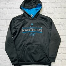 NFL Team Apparel Carolina Panthers Youth Hoodie Size L 14/16 Black Logo  - $24.70