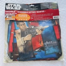 Star Wars Jumbo Letter Happy Birthday Banner Kit Add An Age Blue Red Par... - $9.88