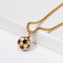 Vnox 3D Football Necklaces for Men, Solid Stainless Steel Casual Scoocer Pendant - £13.83 GBP