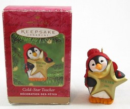 Hallmark Keepsake Ornament, Gold-Star Teacher 2000, Collectible Penguin w/ Star - £6.39 GBP