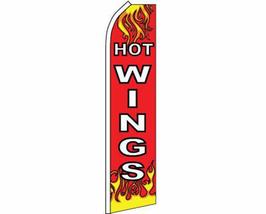 Hot Wings Red/White/Yellow Swooper Super Feather Advertising Flag - £11.89 GBP