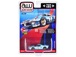 1966 Ford GT40 RHD (Right Hand Drive) #1 Light Blue with Stripes Limited Edition - £23.04 GBP