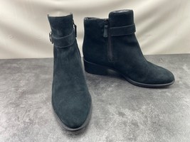 Cole Haan Boot Women 8M Grand OS Putnam Shoes Black Suede Leather Ankle ... - $34.47