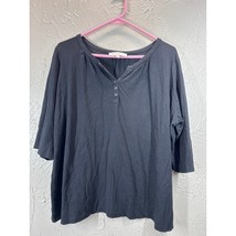Jones New York Sport Woman Womens Black Plus Size 1/2 Half Sleeve Top Si... - $19.95