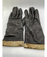 Ladies Leather Gloves By G. Marino Made In Italy Size 7 Black - £30.36 GBP