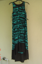 Nwt Kensie Blue Black Viscose Maxi Dress Size L $89 - £23.49 GBP