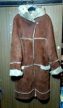Rare ArmaDis GENUINE LAMB FUR Shearling Leather Designer Coat Jacket Hoo... - £191.84 GBP