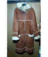 Rare ArmaDis GENUINE LAMB FUR Shearling Leather Designer Coat Jacket Hoo... - £153.47 GBP