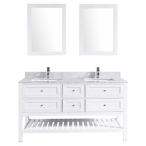 59&quot; Vanity Cabinet Set with Mirror White LV6-60W by LessCare - £1,401.50 GBP