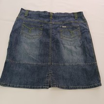 Defuze USA Brand Women's Blue Denim Front Zipper Skirt Stretch Size 22 Waist 42" image 15