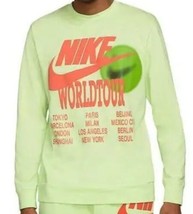 Nike Sportswear LS Top World Tour Glow In The Dark Lime DA0629 383 Men S... - £35.88 GBP