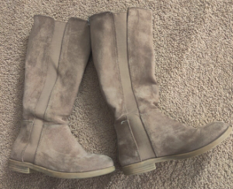 Steve Madden Youth Girl Brown Faux Suede Giselle Tall Boots Size 1 Preowned - $20.00