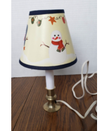 Small Candlestick Lamp With Electric Plug and Switch Christmas Snowman S... - $187.97 MXN