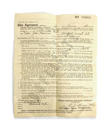 Vintage 1920&#39;s Singer Sewing Machine Lease Agreement Ashville North Caro... - $36.13 CAD