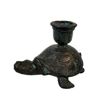 Vintage Cast Iron Turtle Candle Stick Holder Primitive Decor - $32.98