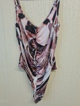PLT  Print Multicolored Strappy Bodysuit Size UK 10 Express Shipping - $23.00