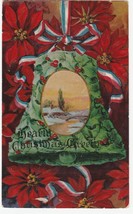 Vintage Postcard Christmas Greenery Bell Bridge Rover 1913 Embossed - £5.43 GBP