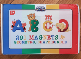 291Pcs ABC Magnets Board Magnetic Letters Numbers and Shapes Maker for Kids - £39.53 GBP