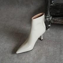 Big Size 42 Cow Leather Pointed Toe High Heels Chic Design Concise Basic Clothin - £114.76 GBP