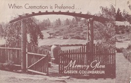 Vintage Advertising Flyer Memory Glen Cremation Services Kenwood, Washin... - $11.83