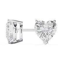 14k White Gold Heart Shape Diamond Stud Earrings .50 Carats - £935.73 GBP