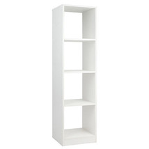 5 Tiers 4-Cube Narrow Bookshelf with 4 Anti-Tipping Kits-White - $137.76