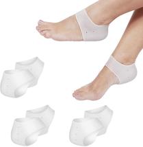 3 Pairs Silicone Heel Protector Plantar Fasciitis Inserts Pads White - £13.31 GBP