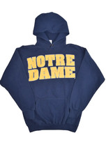 Vintage Notre Dame University Hoodie Mens S Fighting Irish Spell Out Swe... - £22.97 GBP